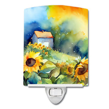 Load image into Gallery viewer, Sunflowers in Watercolor Ceramic Night Light