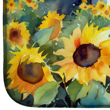 Load image into Gallery viewer, Sunflowers in Watercolor Dish Drying Mat