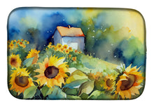Load image into Gallery viewer, Sunflowers in Watercolor Dish Drying Mat