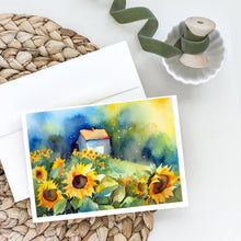 Load image into Gallery viewer, Sunflowers in Watercolor Greeting Cards -  Blank Note Cards – 8-Pack of Artist-Designed Cards with Envelopes
