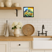 Load image into Gallery viewer, Sunflowers in Watercolor Framed Metal Print
