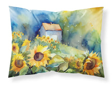 Load image into Gallery viewer, Sunflowers in Watercolor Fabric Standard Pillowcase – Artistic Decorative Front, White Back