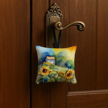 Load image into Gallery viewer, Sunflowers in Watercolor Hanging Square Fabric Ornament 3.5 × 3.5
