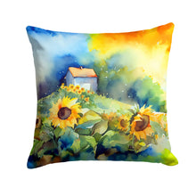 Load image into Gallery viewer, Sunflowers in Watercolor Throw Pillow