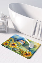 Load image into Gallery viewer, Sunflowers in Watercolor Memory Foam Kitchen Mat