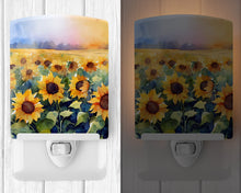 Load image into Gallery viewer, Sunflowers in Watercolor Ceramic Night Light