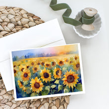 Load image into Gallery viewer, Sunflowers in Watercolor Greeting Cards -  Blank Note Cards – 8-Pack of Artist-Designed Cards with Envelopes