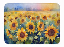 Load image into Gallery viewer, Sunflowers in Watercolor Memory Foam Kitchen Mat