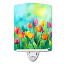 Load image into Gallery viewer, Tulips in Watercolor Ceramic Night Light