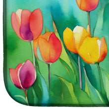 Load image into Gallery viewer, Tulips in Watercolor Dish Drying Mat