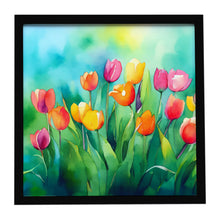 Load image into Gallery viewer, Tulips in Watercolor Framed Metal Print