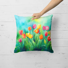 Load image into Gallery viewer, Tulips in Watercolor Throw Pillow