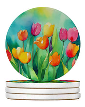 Load image into Gallery viewer, Tulips in Watercolor Large Sandstone Coasters Pack of 4