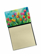 Load image into Gallery viewer, Tulips in Watercolor Sticky Note Holder- Refiilable Desk Accessory Note Pad