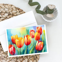 Load image into Gallery viewer, Tulips in Watercolor Greeting Cards -  Blank Note Cards – 8-Pack of Artist-Designed Cards with Envelopes