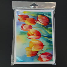 Load image into Gallery viewer, Tulips in Watercolor Greeting Cards -  Blank Note Cards – 8-Pack of Artist-Designed Cards with Envelopes