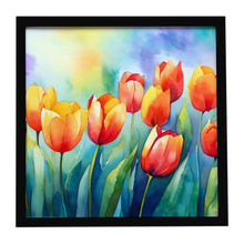 Load image into Gallery viewer, Tulips in Watercolor Framed Metal Print