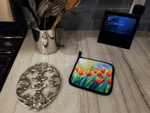 Load image into Gallery viewer, Tulips in Watercolor Pot Holders - Set of 2 Decorative Kitchen Helpers | Made in the USA