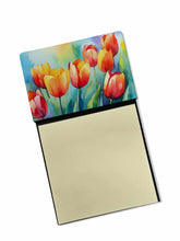 Load image into Gallery viewer, Tulips in Watercolor Sticky Note Holder- Refiilable Desk Accessory Note Pad