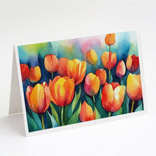 Load image into Gallery viewer, Tulips in Watercolor Greeting Cards -  Blank Note Cards – 8-Pack of Artist-Designed Cards with Envelopes