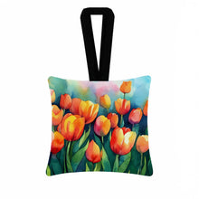 Load image into Gallery viewer, Tulips in Watercolor Hanging Square Fabric Ornament 3.5 × 3.5