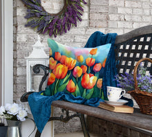 Load image into Gallery viewer, Tulips in Watercolor Throw Pillow