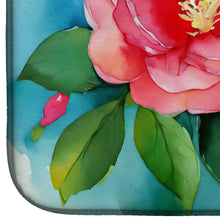 Load image into Gallery viewer, Alabama Camellia in Watercolor Dish Drying Mat