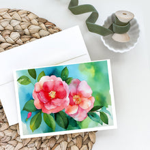 Load image into Gallery viewer, Alabama Camellia in Watercolor Greeting Cards -  Blank Note Cards – 8-Pack of Artist-Designed Cards with Envelopes