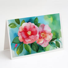 Load image into Gallery viewer, Alabama Camellia in Watercolor Greeting Cards -  Blank Note Cards – 8-Pack of Artist-Designed Cards with Envelopes