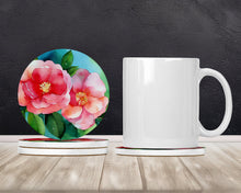 Load image into Gallery viewer, Alabama Camellia in Watercolor Large Sandstone Coasters Pack of 4