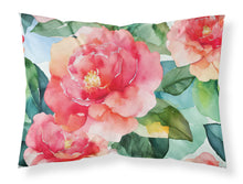 Load image into Gallery viewer, Alabama Camellia in Watercolor Fabric Standard Pillowcase – Artistic Decorative Front, White Back