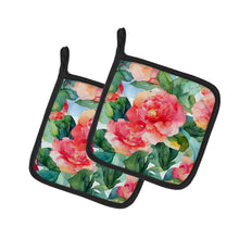 Load image into Gallery viewer, Alabama Camellia in Watercolor Pair of Pot Holders