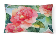 Load image into Gallery viewer, Alabama Camellia in Watercolor Fabric Decorative Pillow