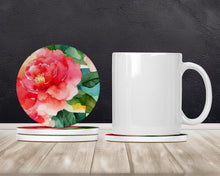 Load image into Gallery viewer, Alabama Camellia in Watercolor Large Sandstone Coasters Pack of 4