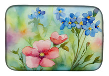 Load image into Gallery viewer, Alaska Forget-me-nots in Watercolor Dish Drying Mat