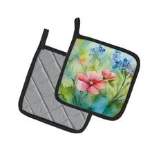 Load image into Gallery viewer, Alaska Forget-me-nots in Watercolor Pair of Pot Holders