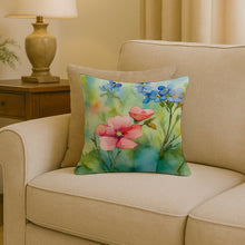 Load image into Gallery viewer, Alaska Forget-me-nots in Watercolor Throw Pillow