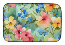 Load image into Gallery viewer, Alaska Forget-me-nots in Watercolor Dish Drying Mat
