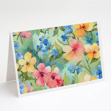 Load image into Gallery viewer, Alaska Forget-me-nots in Watercolor Greeting Cards -  Blank Note Cards – 8-Pack of Artist-Designed Cards with Envelopes