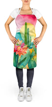 Load image into Gallery viewer, Arizona Saguaro Cactus Blossom in Watercolor Apron – Artist-Designed Kitchen, BBQ &amp; Craft Apron