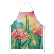 Load image into Gallery viewer, Arizona Saguaro Cactus Blossom in Watercolor Apron – Artist-Designed Kitchen, BBQ &amp; Craft Apron