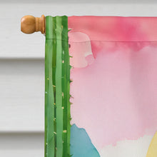 Load image into Gallery viewer, Arizona Saguaro Cactus Blossom in Watercolor House Flag