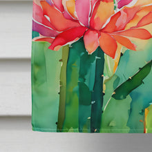 Load image into Gallery viewer, Arizona Saguaro Cactus Blossom in Watercolor House Flag