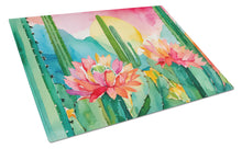 Load image into Gallery viewer, Arizona Saguaro Cactus Blossom in Watercolor Glass Cutting Boards – Durable, Decorative Kitchen Art Large