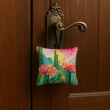 Load image into Gallery viewer, Arizona Saguaro Cactus Blossom in Watercolor Hanging Square Fabric Ornament 3.5 × 3.5