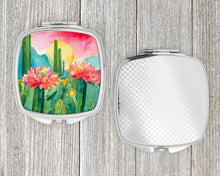 Load image into Gallery viewer, Arizona Saguaro Cactus Blossom in Watercolor Compact Mirror