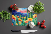 Load image into Gallery viewer, Arizona Saguaro Cactus Blossom in Watercolor Glass Cutting Boards – Durable, Decorative Kitchen Art Large