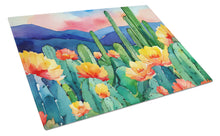 Load image into Gallery viewer, Arizona Saguaro Cactus Blossom in Watercolor Glass Cutting Boards – Durable, Decorative Kitchen Art Large