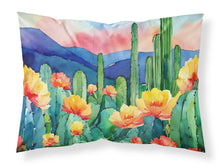 Load image into Gallery viewer, Arizona Saguaro Cactus Blossom in Watercolor Fabric Standard Pillowcase – Artistic Decorative Front, White Back