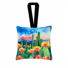 Load image into Gallery viewer, Arizona Saguaro Cactus Blossom in Watercolor Hanging Square Fabric Ornament 3.5 × 3.5
